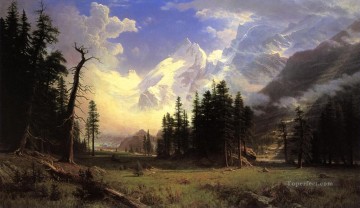 Albert Bierstadt Painting - The Morteratsch Glacier Upper Engadine Valley Pontresina Albert Bierstadt